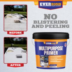 Multipurpose Primer - Primer for Roof Coatings - Use on EPDM Rubber, Wood, Fiberglass, Concrete, and Metal Surfaces - 4.75 Gallons