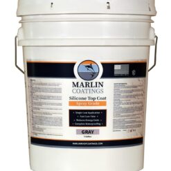 Marlin Coatings Silicone Roof Sealant - Self Leveling - Complete Waterproofing - Easy One Coat Application (5 Gallon, Gray)