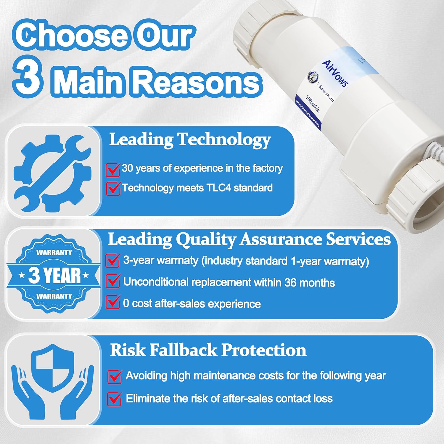 Salt Cell T15 Series Compatible with Hayward T15 Cell for Pool up to 40,000 Gallons,Compatible with AquaRite,SwimPxxx,ProLogxx,AquaPlus