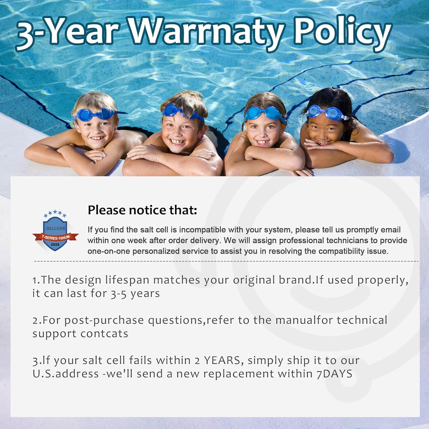 Salt Cell T15 Series Compatible with Hayward T15/T9/T3 Cell,Salt Generator for Inground Pool up to 40,000 Gallons