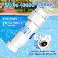 Salt Cell T15 Series Compatible with Hayward T15/T9/T3 Cell,Salt Generator for Inground Pool up to 40,000 Gallons