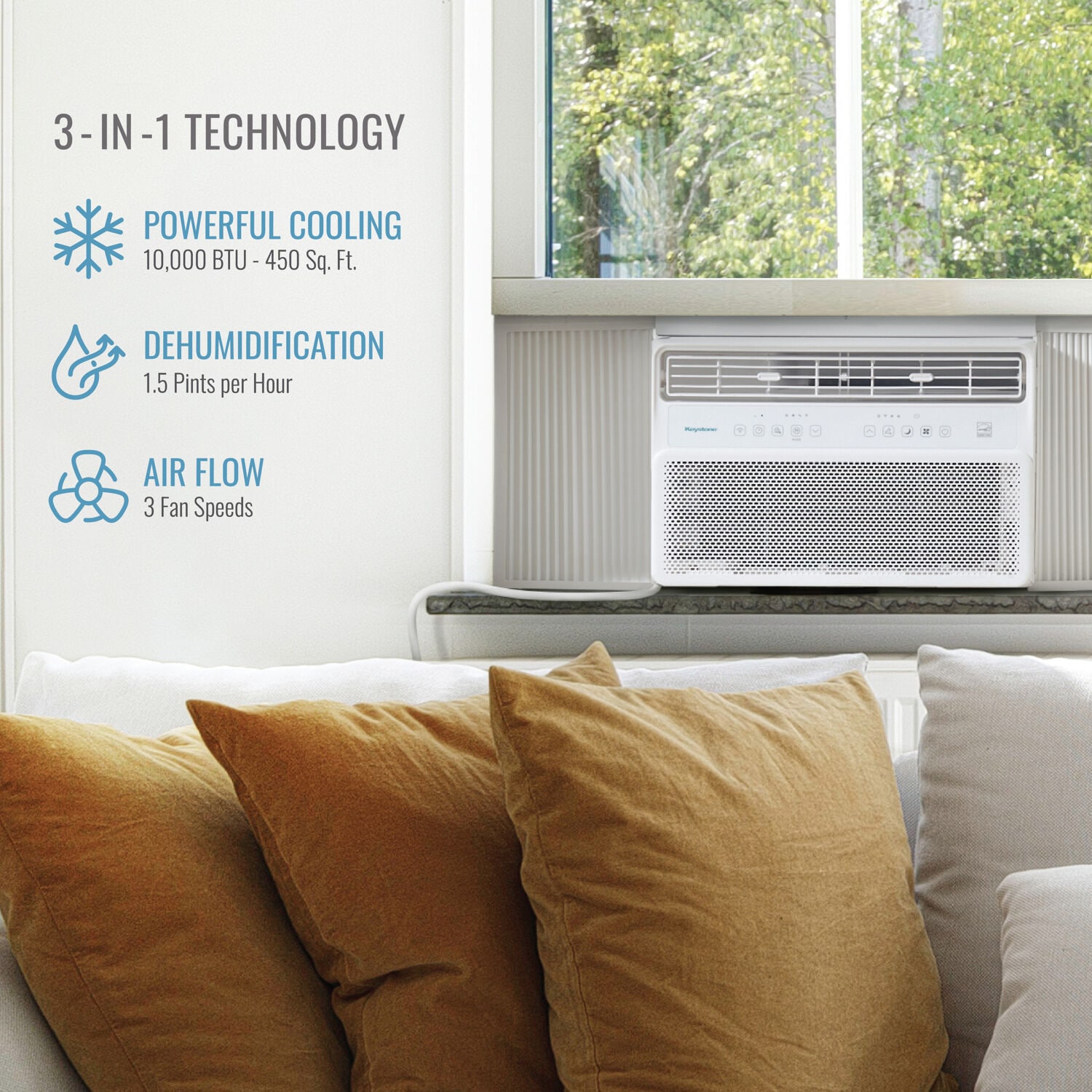 Keystone Inverter Medium Room Window Air Conditioner , Remote Included ( 115-Volt , 10000-BTU )