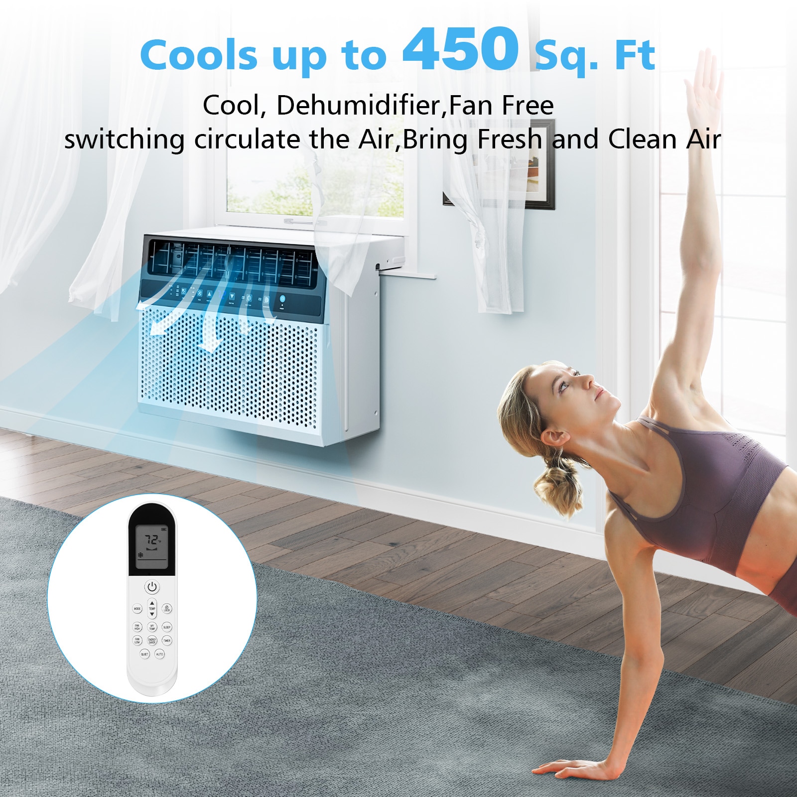 COWSAR Medium Room Window Air Conditioner , Remote Included ( 115-Volt , 10000-BTU )