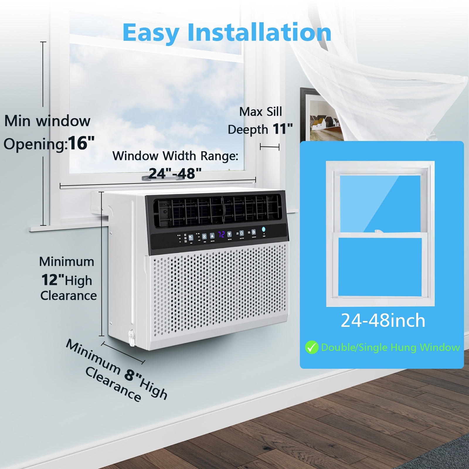 COWSAR Medium Room Window Air Conditioner , Remote Included ( 115-Volt , 10000-BTU )
