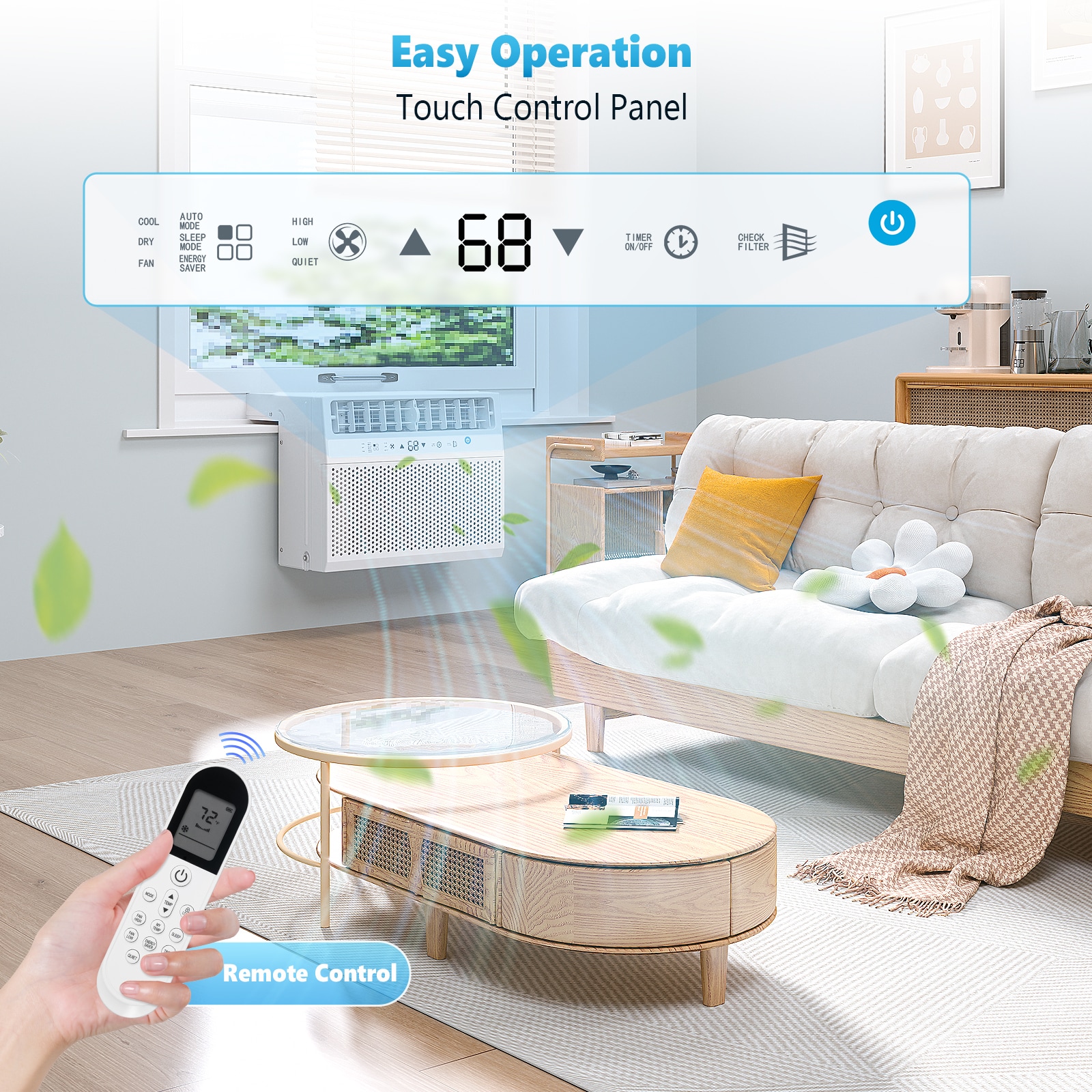 COWSAR Medium Room Window Air Conditioner , Remote Included ( 115-Volt , 12000-BTU )