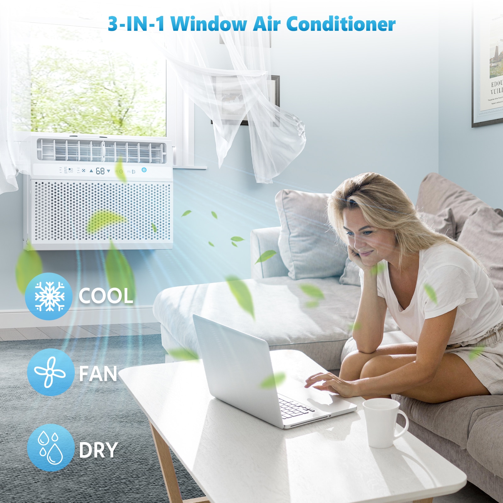 COWSAR Medium Room Window Air Conditioner , Remote Included ( 115-Volt , 12000-BTU )