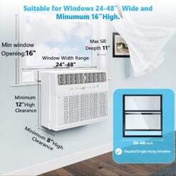 COWSAR Medium Room Window Air Conditioner , Remote Included ( 115-Volt , 12000-BTU )