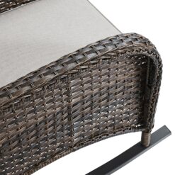 Rilyson New Juno Set of 2 Wicker Brown Steel Frame Rocking Chair with Multiple colors/finishes Beige Cushioned Seat