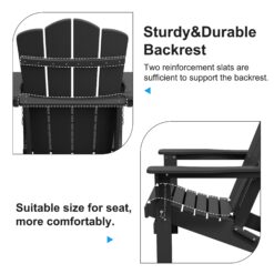 JEAREY HDPE Folding Adirondack Chair Set of 4 Set of 4 Stackable Gray HDPE Frame Stationary Adirondack Chair with Slat Seat