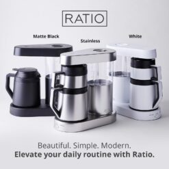 Ratio Six Series 2 Coffee Machine - Automatic Drip Coffee Maker - 1.25L/40oz - Brews 2-8 Cups - White