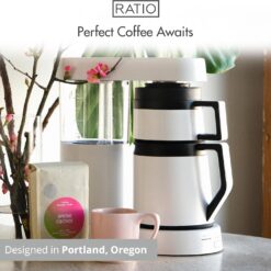 Ratio Six Series 2 Coffee Machine - Automatic Drip Coffee Maker - 1.25L/40oz - Brews 2-8 Cups - White
