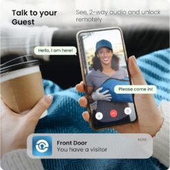 Lockly Vision Elite Video Smart Lock with Camera, Smart Wi-Fi Deadbolt, Matte Black