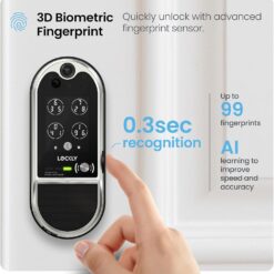 Lockly Vision Elite Video Smart Lock with Camera, Smart Wi-Fi Deadbolt, Satin Nickel