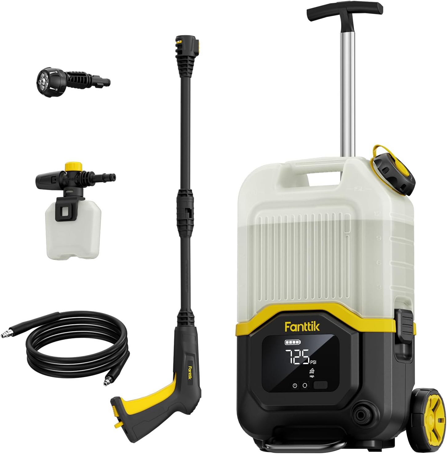 Fanttik NB8 Ultra Cordless Pressure Washer w/4.0 Gal Tank, Max 725PSI Electric Power Washer