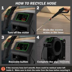 Electric Pressure Washer, 5500 PSI 3.8 GPM Wall Mounted Power Washer, 100 FT Retractable Hose