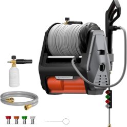 Giraffe Tools Grandfalls Pressure Washer Pro, Electric Wall Mount Power Washer, Dark Silver