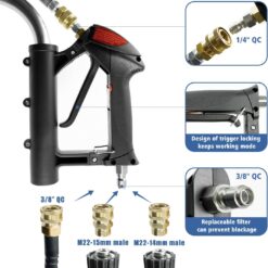 JANZ 30'' Pressure Washer Surface Cleaner with 4 Wheels,Dual Handle,Stainless Steel Housing, 2 Hose Adapters and 4 Replacement Nozzle Cores