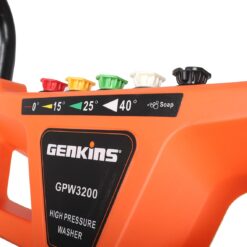 Genkins GPW3200 Gas Powered Foldable Pressure Washer 3200 PSI and 2.5 GPM, Soap Tank and Five Nozzle Set
