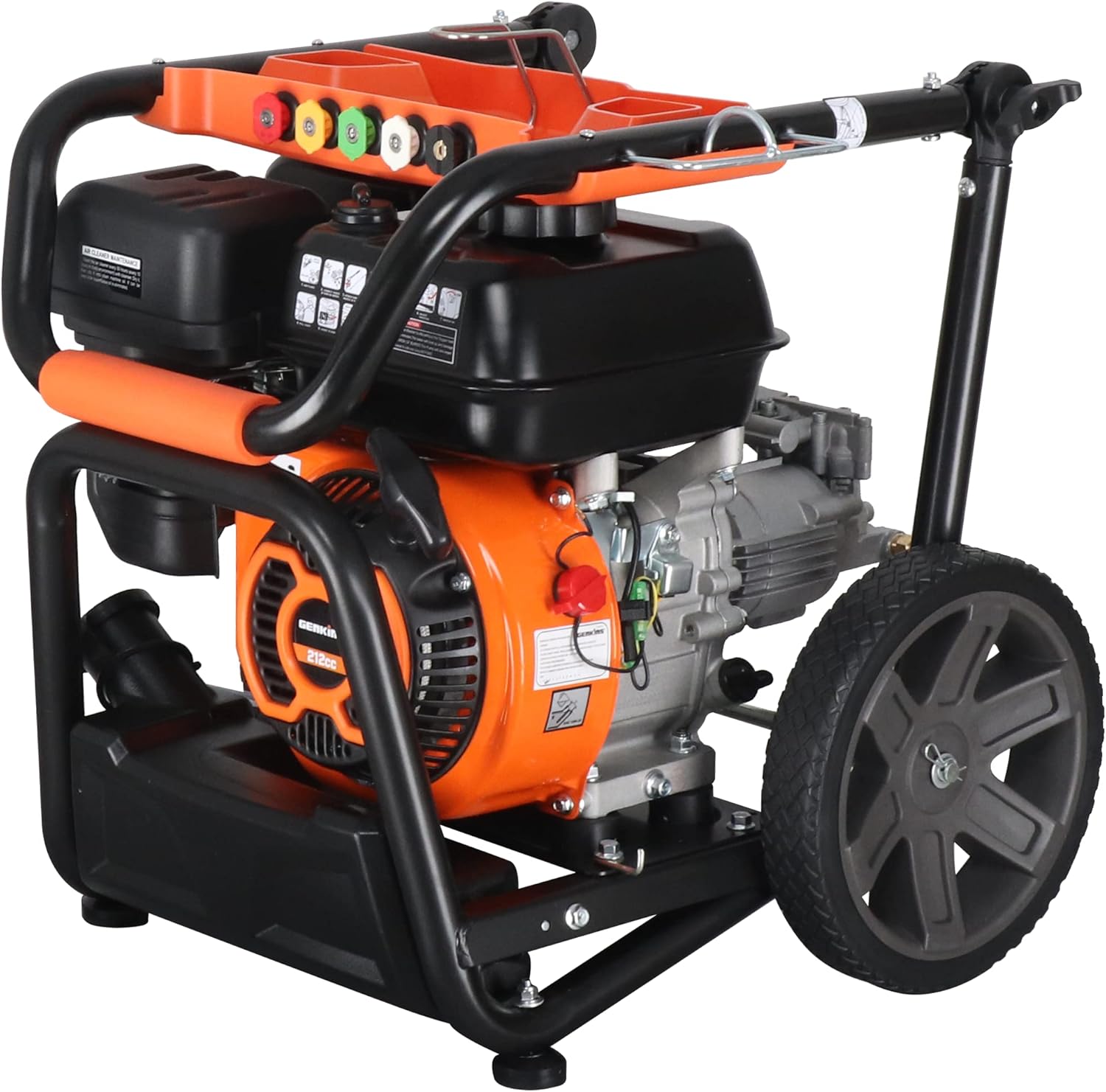 Genkins GPW3200 Gas Powered Foldable Pressure Washer 3200 PSI and 2.5 GPM, Soap Tank and Five Nozzle Set