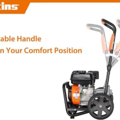 Genkins GPW3200 Gas Powered Foldable Pressure Washer 3200 PSI and 2.5 GPM, Soap Tank and Five Nozzle Set