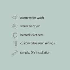 Brondell LE99 Bidet Toilet Seat, Fits Round Toilets, Electric Bidet with Remote, Warm Air Dryer, Strong Wash Mode, Stainless-Steel Nozzle, Round
