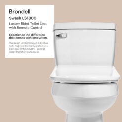 Brondell LS1800-EW Swash Electric Bidet Toilet Seat, Elongated