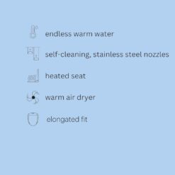 Brondell Bidet Toilet Seat S1400, Smart Toilet Seat, Dual Stainless-Steel, Self-Cleaning Nozzle, Elongated