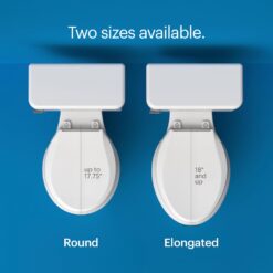 Brondell Bidet Toilet Seat S1400, Smart Toilet Seat, Dual Stainless-Steel, Self-Cleaning Nozzle, Round