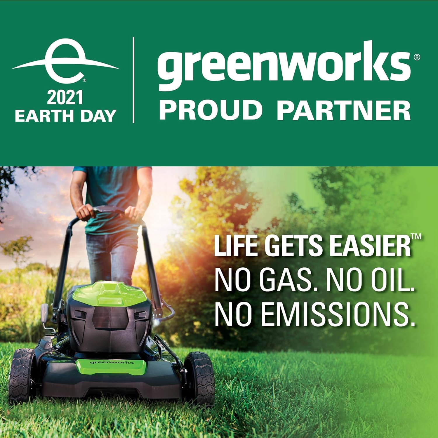 Greenworks 48V (2 x 24V) 21" Brushless Cordless (Self-Propelled) Lawn Mower (LED Headlight), (2) 5.0Ah Batteries and Dual Port Rapid Charger Included (125+ Compatible Tools)