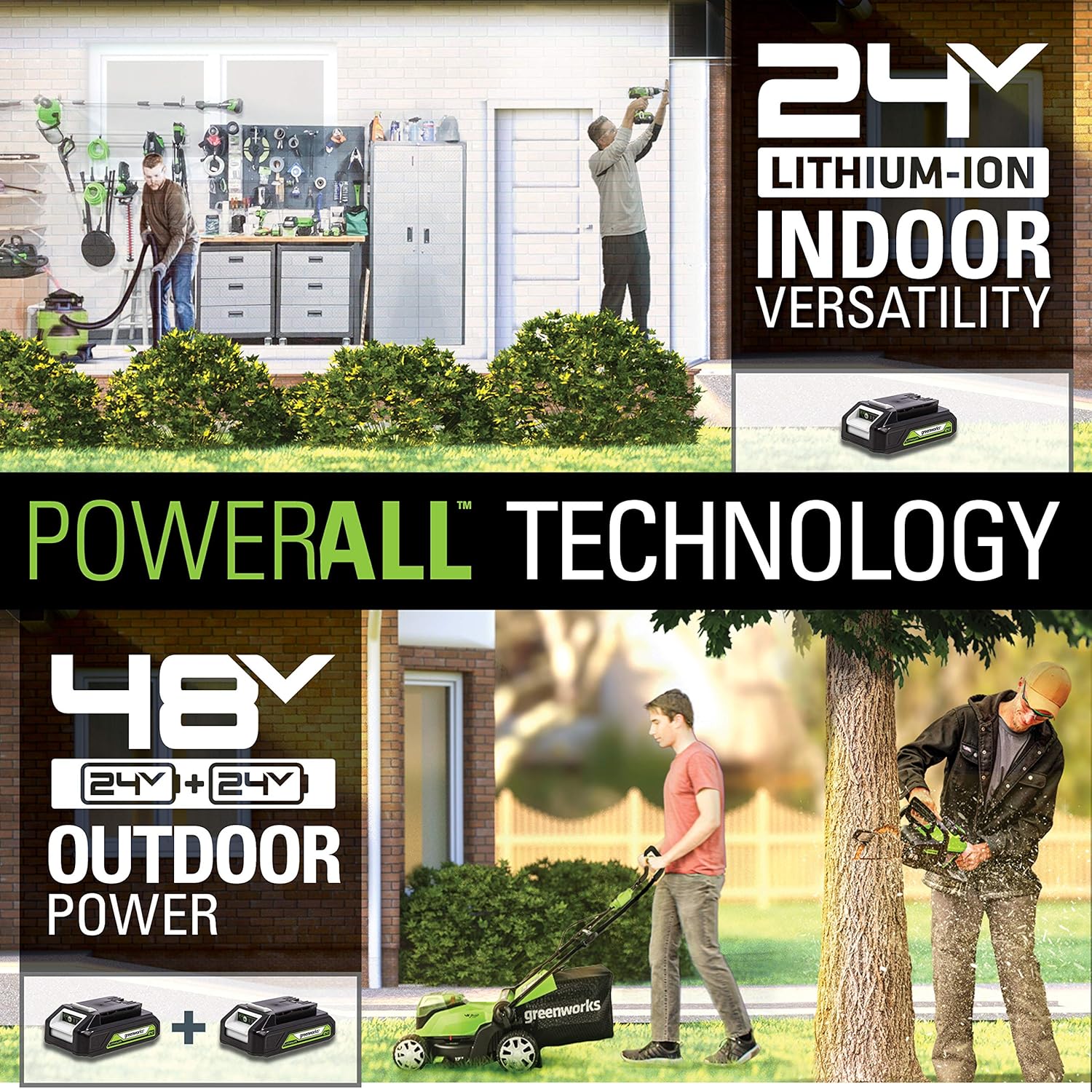 Greenworks 48V (2 x 24V) 21" Brushless Cordless (Self-Propelled) Lawn Mower (LED Headlight), (2) 5.0Ah Batteries and Dual Port Rapid Charger Included (125+ Compatible Tools)