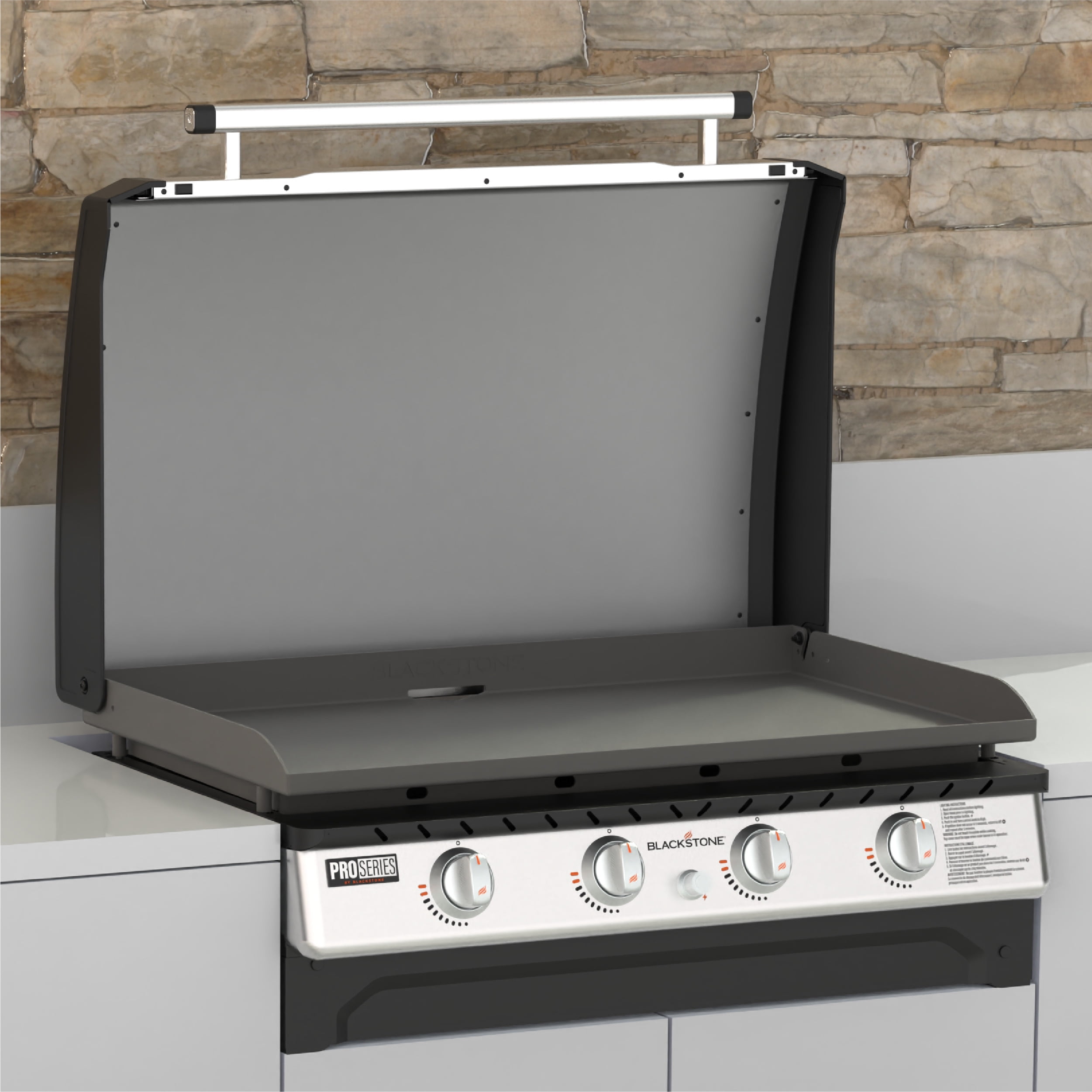 Blackstone Pro Series 4-Burner 36" Propane Omnivore Drop-in Outdoor Griddle with Hood