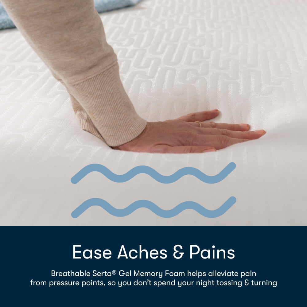 Serta 10" Twin Medium Tight Top Cooling Gel Memory Foam Mattress - Fiberglass Free