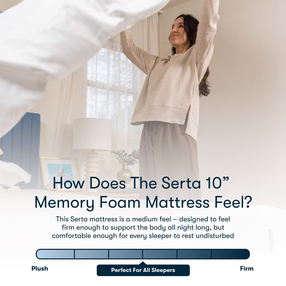 Serta 10" Full Medium Tight Top Cooling Gel Memory Foam Mattress - Fiberglass Free