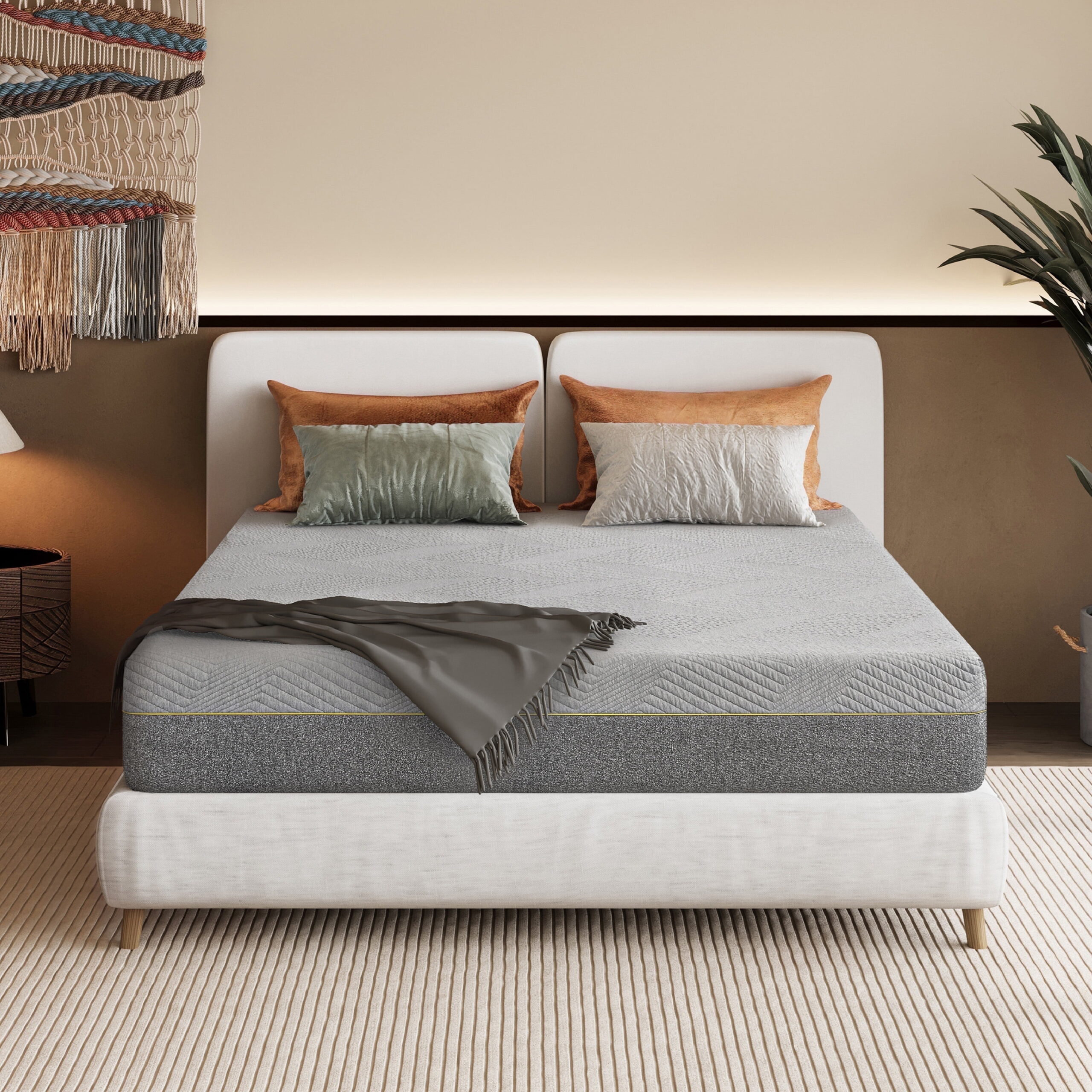MLILY Ego Gray 12 inch Gel Mattress in a Box, Full Size Memory Foam Mattress