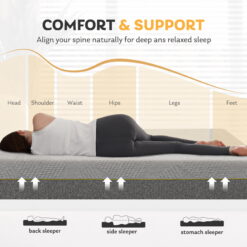 MLILY Ego Gray 12 inch Gel Mattress in a Box, Full Size Memory Foam Mattress