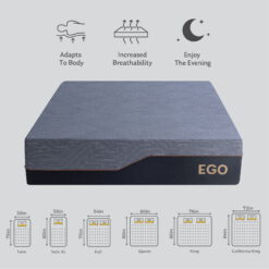 MLILY Ego Black 14 inch Full Memory Foam Mattress, Gel Mattress in a Box, Medium