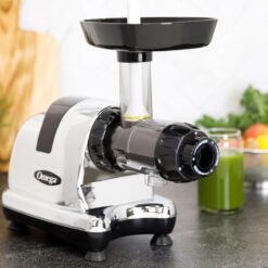 Omega Cold Press Juicer Machine, Vegetable and Fruit Juice Extractor and Nutrition System, Chrome