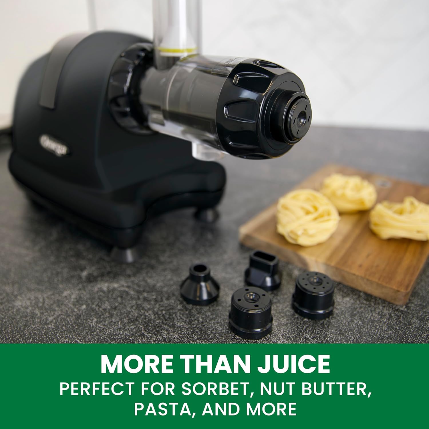 Omega Cold Press Juicer Machine, Vegetable and Fruit Juice Extractor and Nutrition System, Black