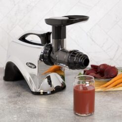 Omega Juicer Premium Vegetable and Fruit Juice Extractor and Nutrition System, Silver
