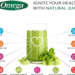 Omega Masticating Juicer, Cold Press Juicer Machine For Celery with Adjustable Dial, 200-Watts, Silver