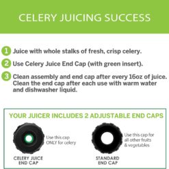 Omega Masticating Juicer, Cold Press Juicer Machine For Celery with Adjustable Dial, 200-Watts, Silver