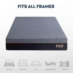 MLILY Ego Black 12 inch Hybrid Mattress, Queen Size Memory Foam Mattress, Pocket Spring