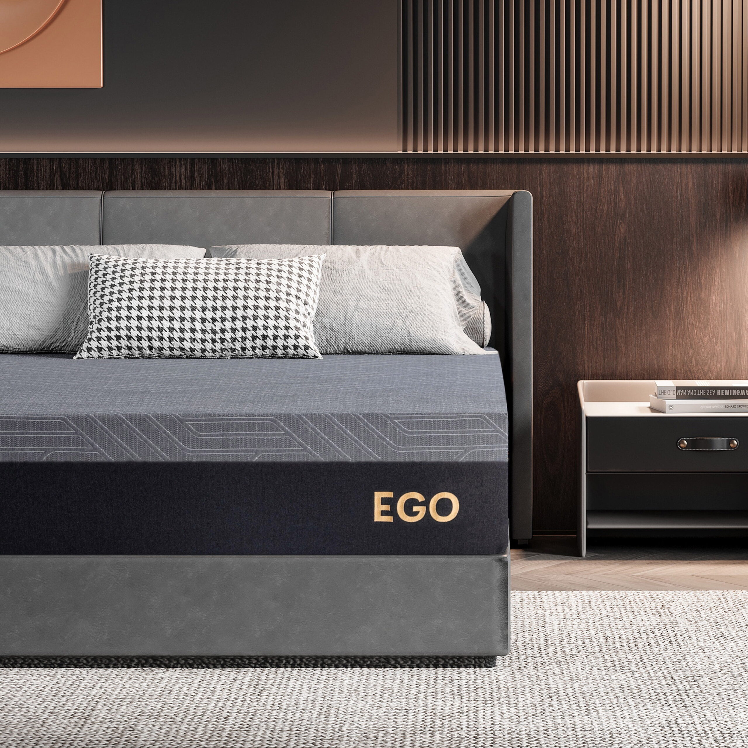 MLILY Ego Black 10 inch Gel Memory Foam Mattress, Queen Mattress in a Box, Medium