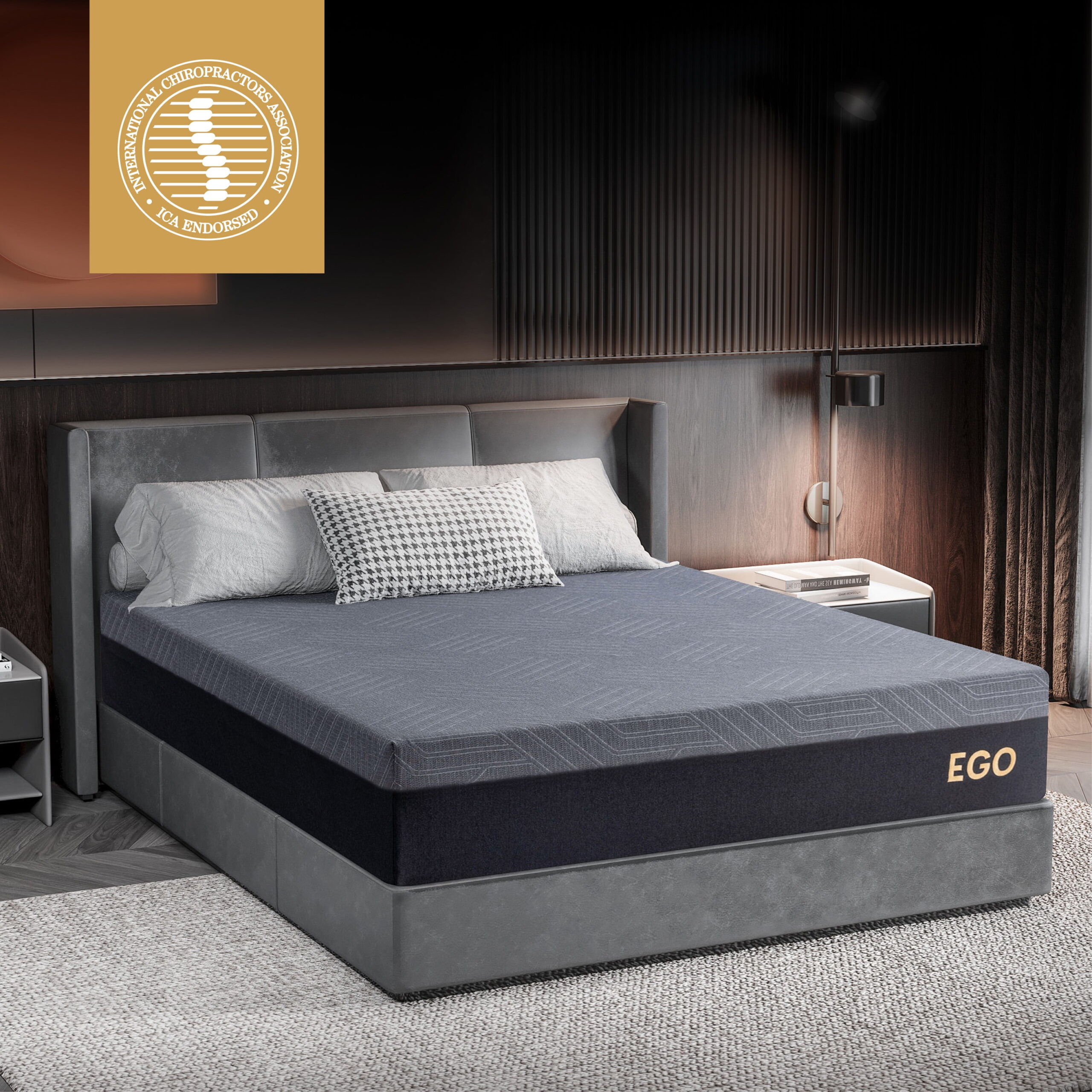 MLILY Ego Black 10 inch Gel Memory Foam Mattress, Queen Mattress in a Box, Medium