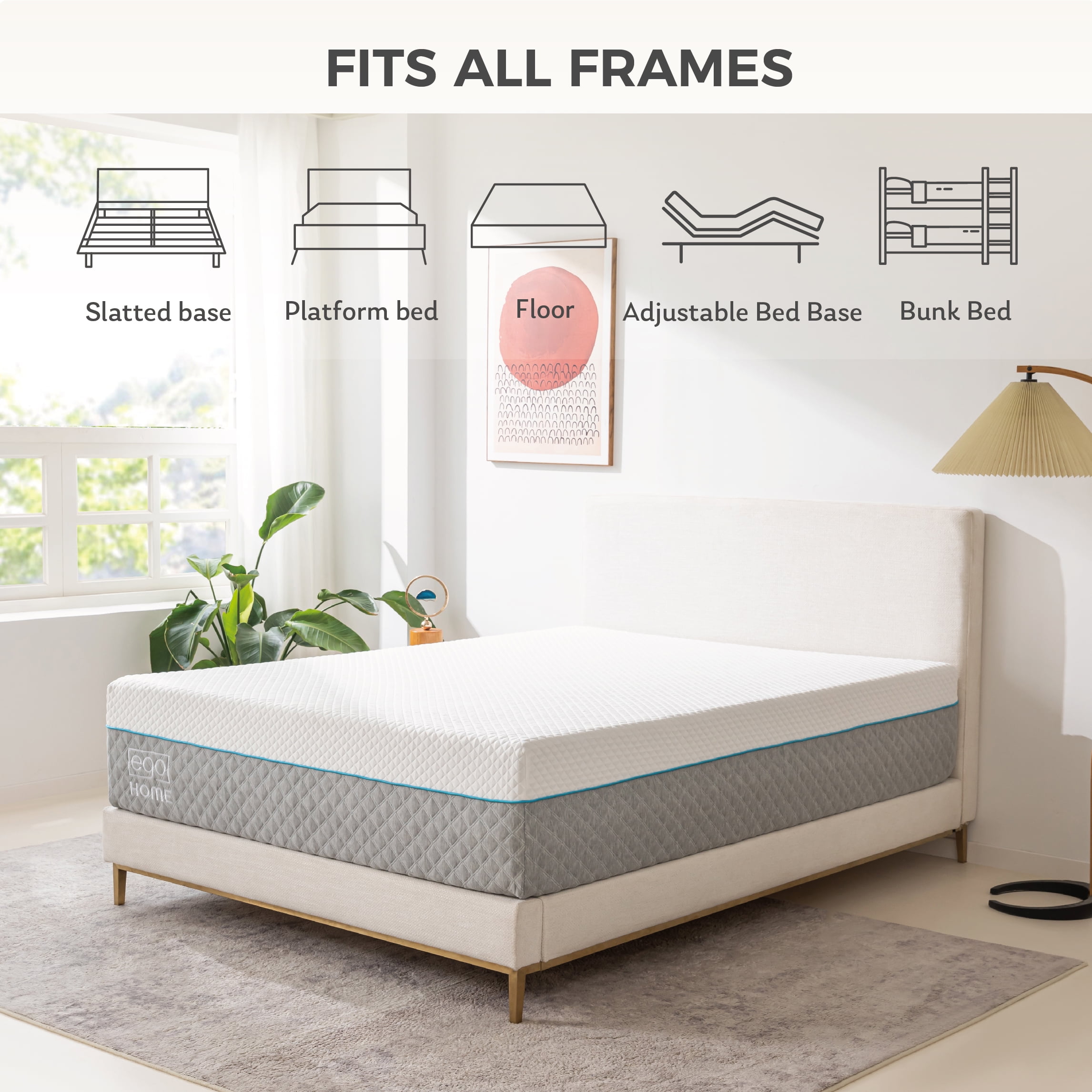MLILY EGOHOME 14 inch Full Size Mattress in a Box, Gel Memory Foam Mattress, Medium