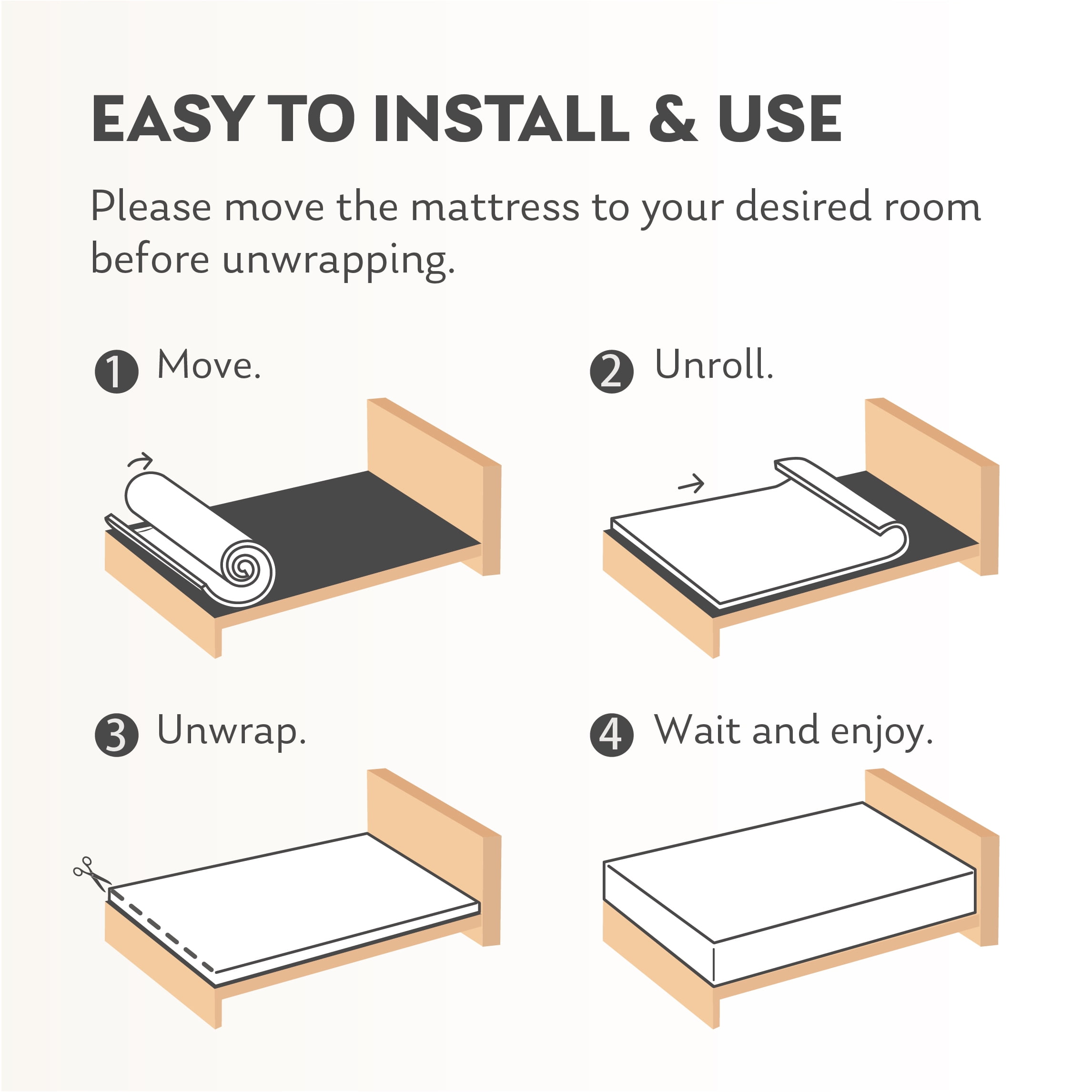 MLILY EGOHOME 14 inch Full Size Mattress in a Box, Gel Memory Foam Mattress, Medium