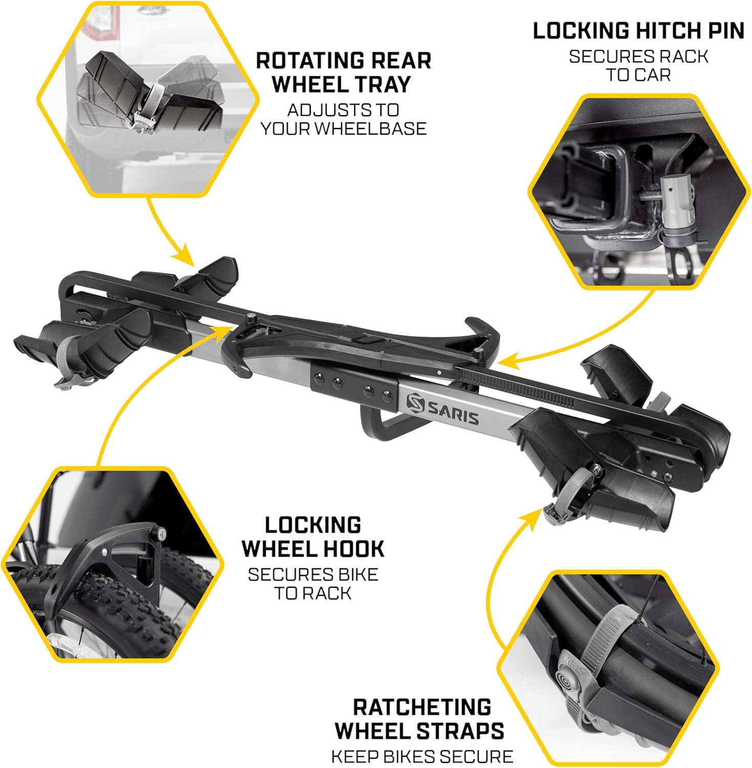 Saris Freedom 2-Bike Hitch Rack – Lightweight Aluminum Platform Carrier
