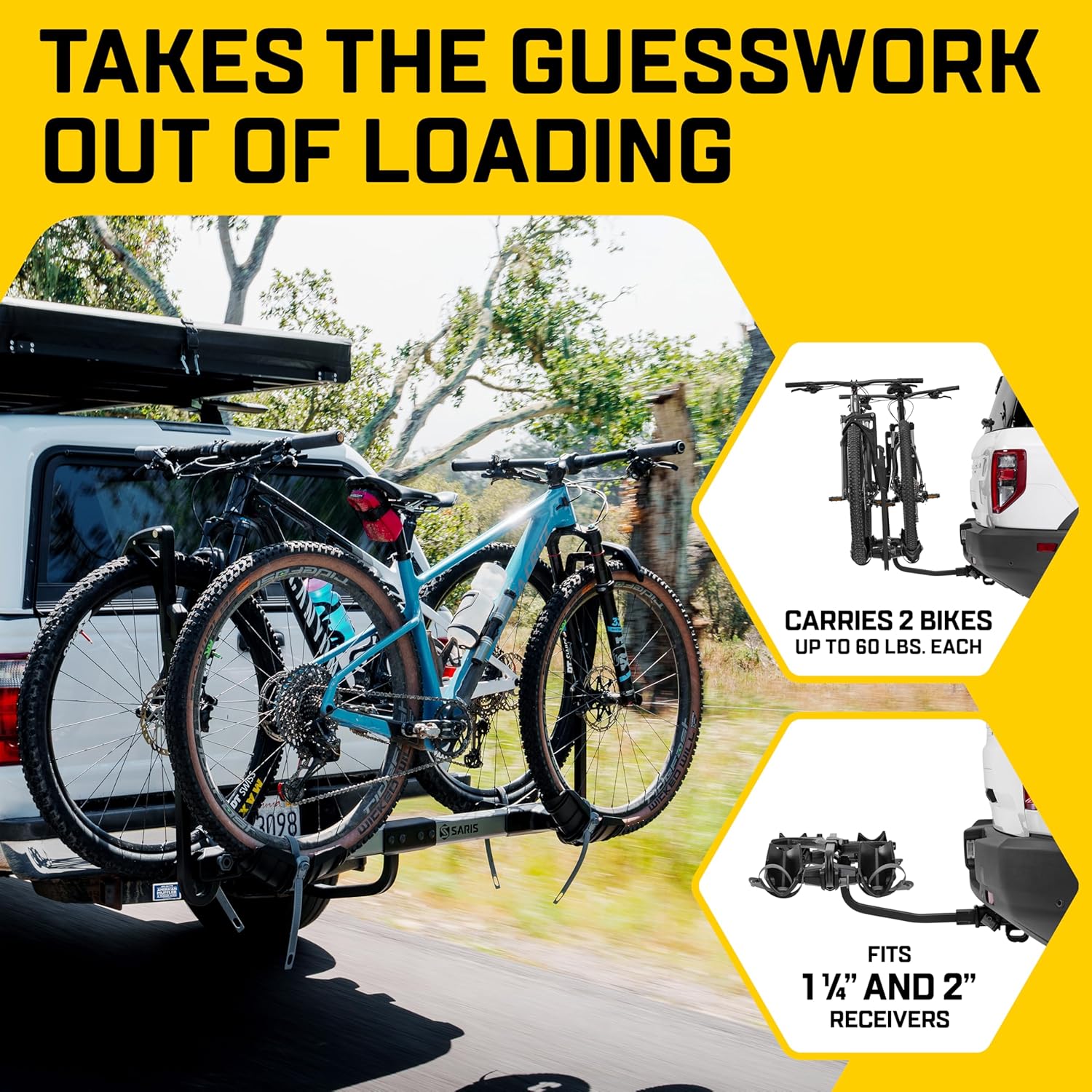 Saris Freedom 2-Bike Hitch Rack – Lightweight Aluminum Platform Carrier