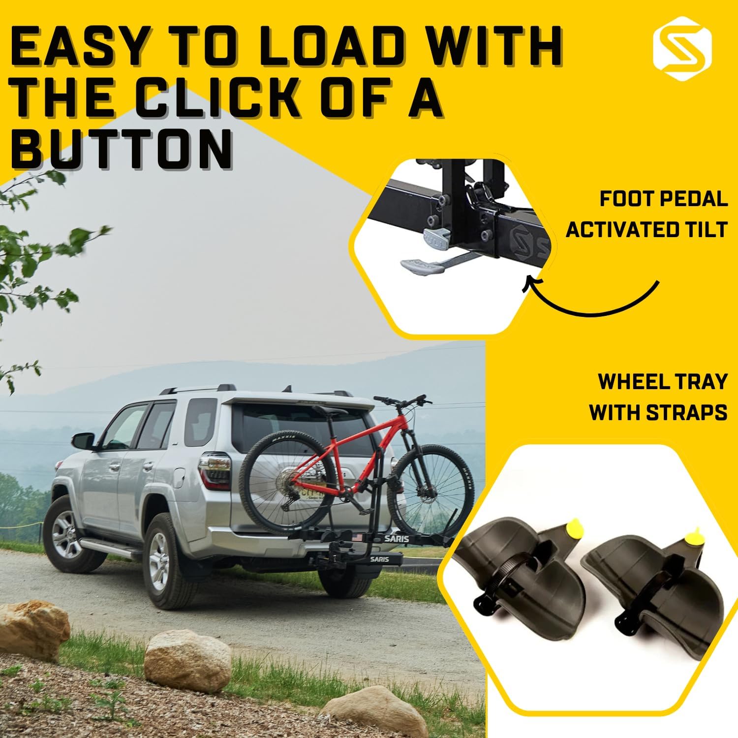 Saris Freedom 2-Bike Hitch Rack – Universal Fit for All Bike Types, 1¼" & 2" Receivers, 120 lb Capacity