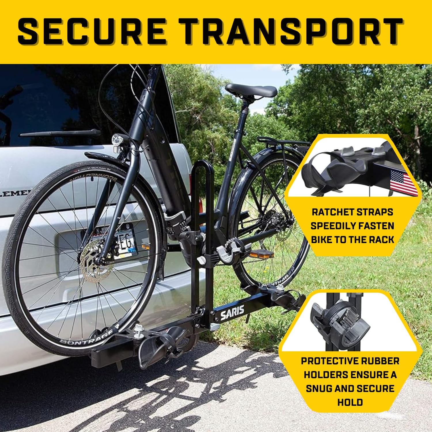 Saris Freedom 2-Bike Hitch Rack – Universal Fit for All Bike Types, 1¼" & 2" Receivers, 120 lb Capacity